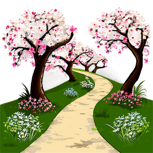 Spring Blossom Pathway PNG jyf4 PNG with transparent background
