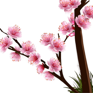 Spring Cherry Blossom Scene PNG kuc PNG image with transparent background
