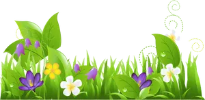 Spring Floral Vector Design PNG Image