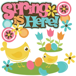 Spring Is Here Celebration PNG Image