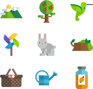 Springtime_ Nature_ Icons_ Set PNG image with transparent background