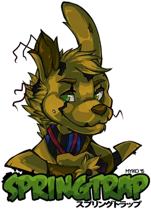 Springtrap Anime Style Artwork PNG Image