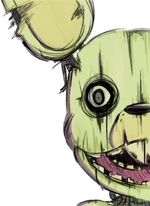 Springtrap Close Up Sketch PNG Image