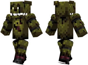 Springtrap Minecraft Skin Design PNG Image