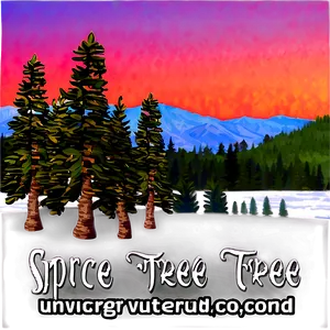 Spruce Tree Sunset Backdrop Png Yfc PNG Image