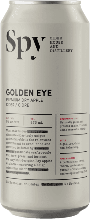 Spy Golden Eye Cider Can PNG image with transparent background
