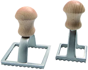 Square Ravioli Cutters Wooden Handle PNG Image