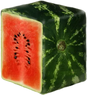 Square Watermelon Creative Fruit Design PNG Image