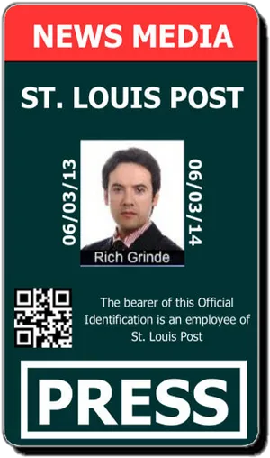 St Louis Post Press I D Card PNG Image