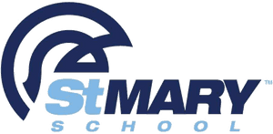 St Mary School Logo_ Blue Gray PNG image with transparent background