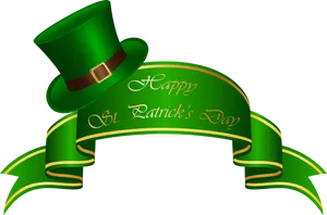 St Patricks Day Green Hatand Banner PNG Image