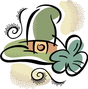 St Patricks Day_ Leprechaun Hat_ Clover_ Art PNG Image