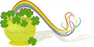 St Patricks Day_ Pot Of Gold_ Rainbow PNG Image