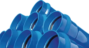 Stacked Blue P V C Pipes PNG Image