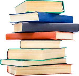 Stacked Books Isolatedon Green Background.png PNG Image