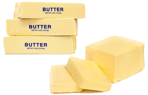 Stacked Butter Sticksand Cubes PNG image with transparent background