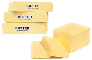 Stacked Butter Sticksand Cubes PNG Image