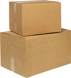 Stacked Cardboard Boxes PNG Image