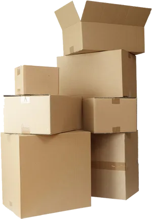 Stacked_ Cardboard_ Shipping_ Boxes PNG Image