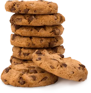 Stacked Chocolate Chip Cookies PNG Image