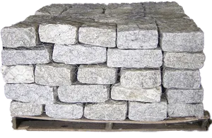 Stacked Cobblestone Pallet PNG Image