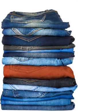 Stacked Denim Jeans Variety PNG Image