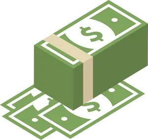 Stacked Dollar Bills Vector Illustration PNG Image