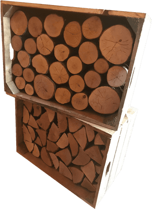 Stacked Firewood Storage Box PNG with transparent background