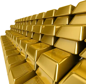 Stacked Gold Bars Background PNG Image