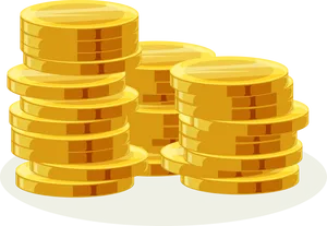 Stacked Gold Coins Vector Illustration PNG Image