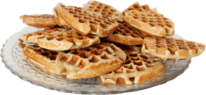 Baked Brown Waffles In A Plate Png Image, Transparent Png PNG image with transparent background