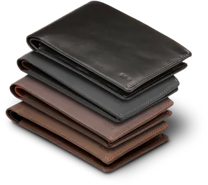 Stacked Leather Wallets Variety PNG Image