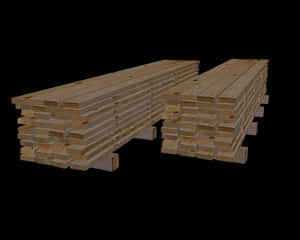 Stacked Lumber Piles3 D Rendering PNG image with transparent background