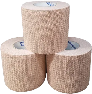 Stacked Medical Bandage Rolls PNG Image