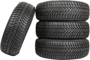 Stacked New Car Tires PNG Image