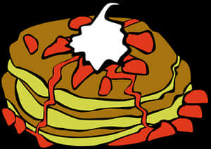 Stacked Pancakes With Syrupand Butter Pat PNG with transparent background