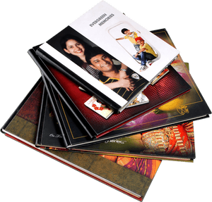 Stacked Photo Albums PNG with transparent background