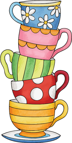 Stack Of Cups - Tea Cups Stacked Clipart, HD Png Download PNG image with transparent background