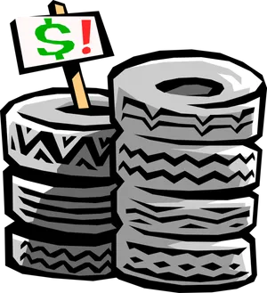 Stacked Tires Sale Sign Clipart PNG Image