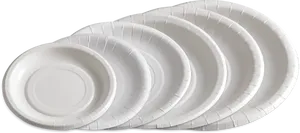 Stacked White Paper Plates PNG Image