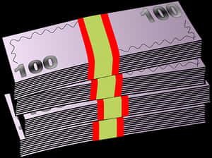 Stackof Currency Bands Illustration PNG with transparent background