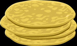 Stackof Golden Pancakes Vector Illustration PNG with transparent background