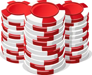 Stackof Redand White Poker Chips PNG Image