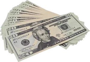 Stackof Twenty Dollar Bills PNG Image