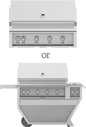 Stainless Steel Built In Versus Freestanding Grill PNG Image