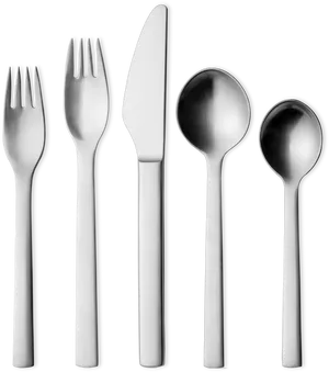 Stainless Steel Cutlery Set PNG Image