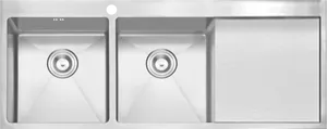 Stainless Steel Double Bowl Kitchen Sink PNG Image