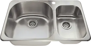 Stainless Steel Double Kitchen Sink PNG Image