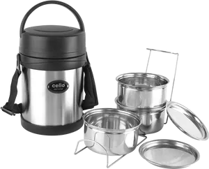 Stainless Steel Insulated Tiffin Box PNG Image