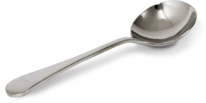 Stainless Steel Spoonon Gray Background PNG Image